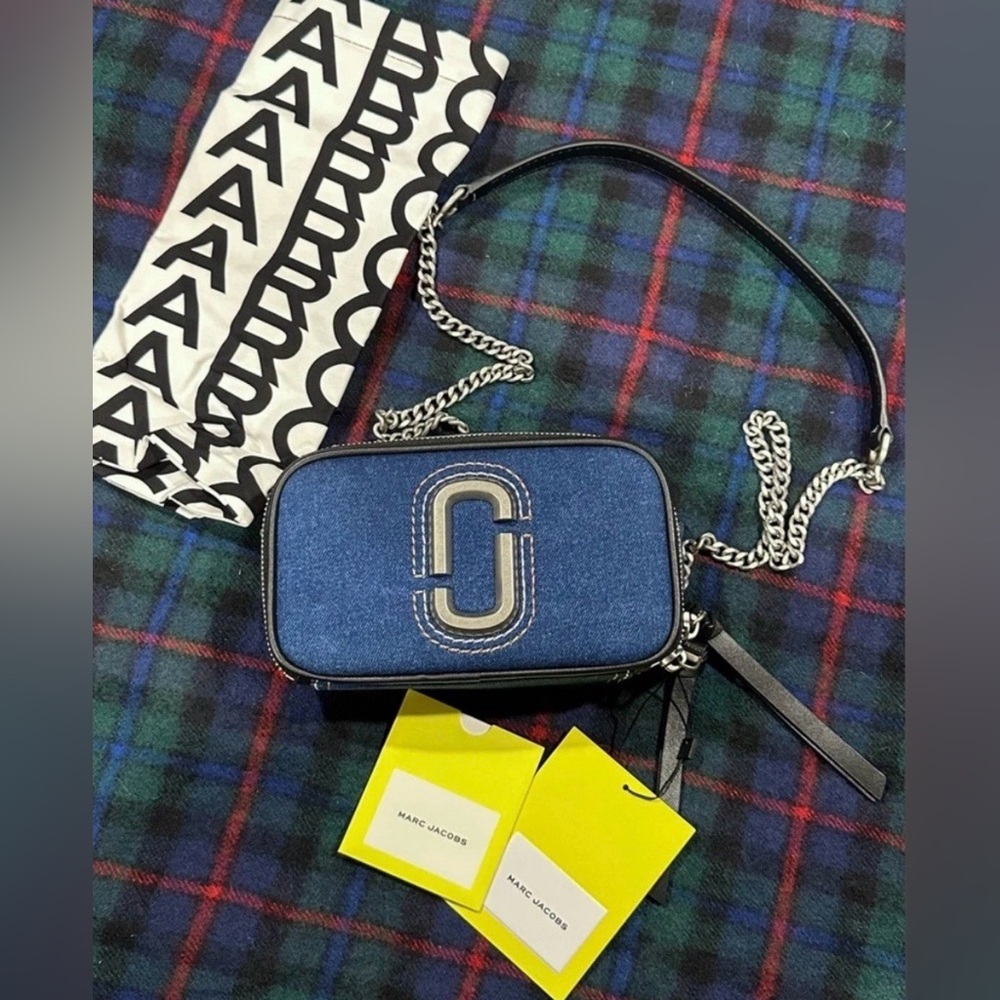 Marc Jacobs Denim Chain Softshot Crossbody Bag NWT